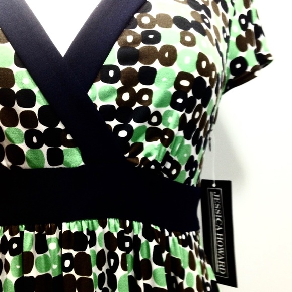 “Jessica Howard” Retro Print Dress (Sz 10P) - Picture 3 of 8